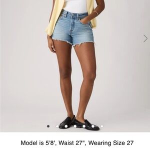 High-Rise Medium Wash Denim Cutoff Shorts